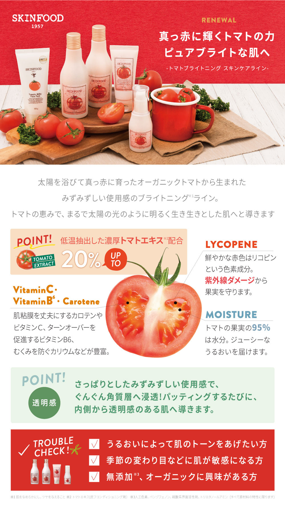 トマト ブライトニングクリーム 60ml クリーム スキンフード公式通販 Skinfood